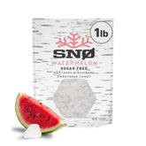 SNØ front packaging showing watermelon chip bag and clear branding benefits