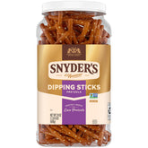 Snyder's of Hanover front packaging shows 24 oz canister and freshness benefit
