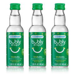 sodastream bubly Drops lime front packaging showing three bottles for convenience
