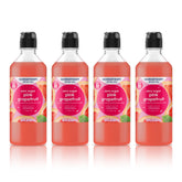 sodastream front packaging Pink Grapefruit shows four bottles and easy storage benefit