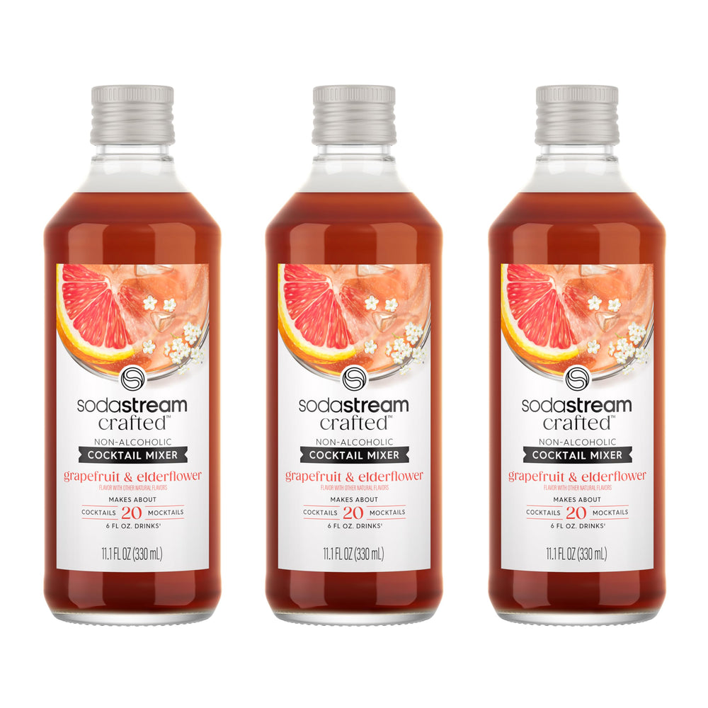 sodastream front packaging showing three bottles and easy mix convenience