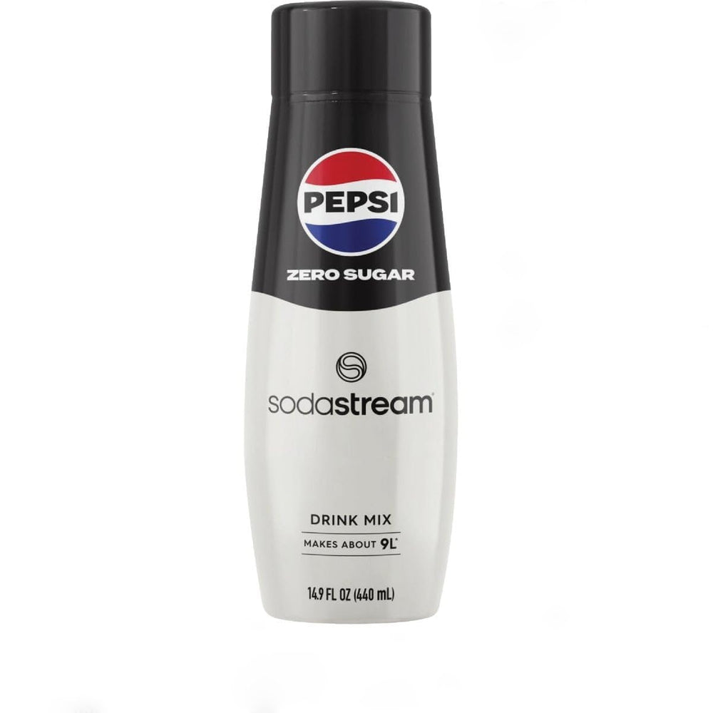 sodastream Pepsi bottle front packaging showing cola flavour and easy home mixing
