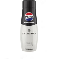 sodastream Pepsi bottle front packaging showing cola flavour and easy home mixing