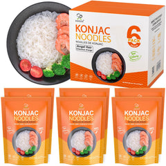 Soeos front packaging of angel hair konjac noodles showing label and pack benefits