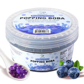 Soeos front packaging showing blueberry popping boba for quick serving