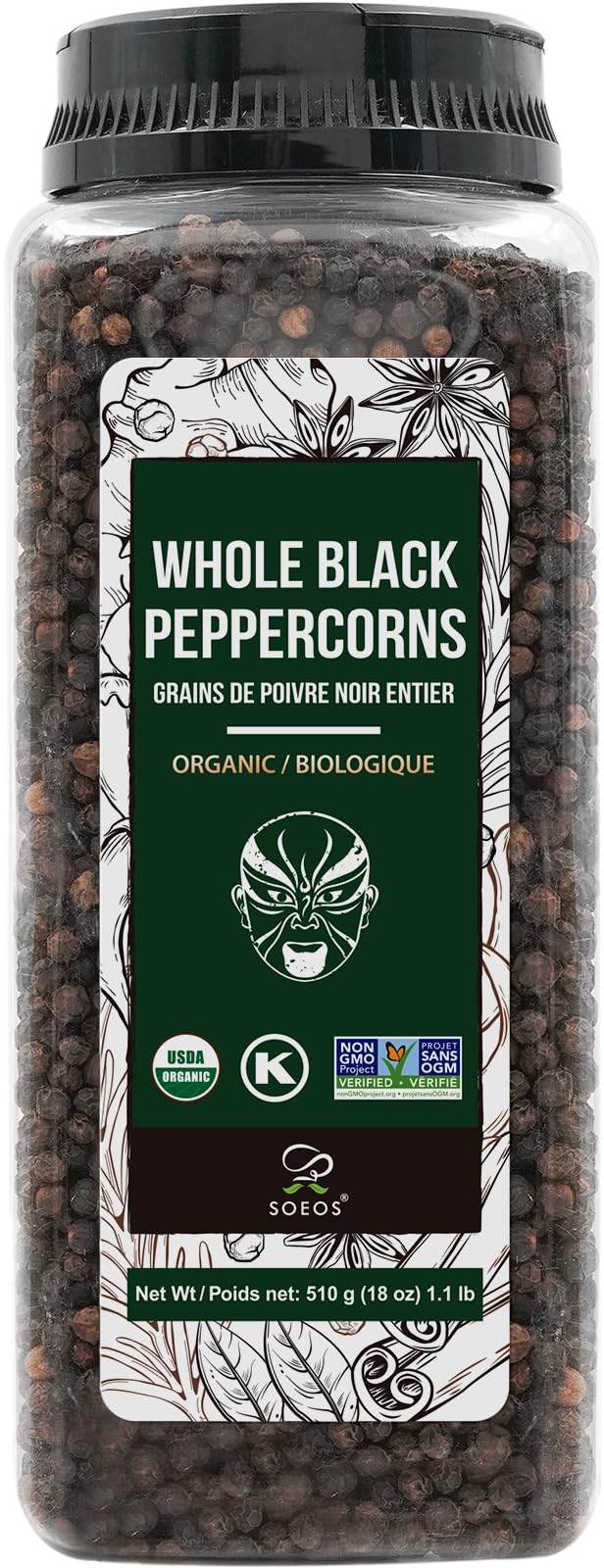 Soeos front packaging 18oz showing label and freshness pack benefit