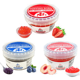 Soeos front packaging showing three-flavor popping boba, convenient serving
