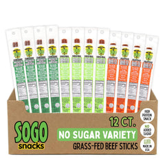 Sogo Snacks front packaging showing variety pack and benefits