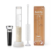 Solrify front view of aliquot jar set showing scale and lid for precise monitoring