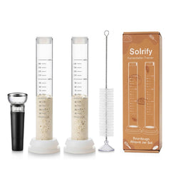 Solrify front view of two aliquot tubes showing scale and lids for clear monitoring
