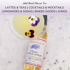 Sonoma Syrup Co used in a cocktail showing balanced sweetness and aroma preservation