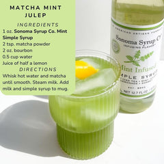 Sonoma Syrup Co bottle with fresh mint indicating natural botanical benefit