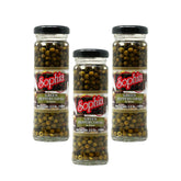 Sophia jar front view showing label and brined peppercorns, ideal for pantry use