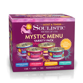 Soulistic variety pack front view showing 12 3oz cans and branding benefit: easy rotation