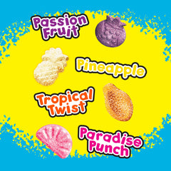 SOUR PATCH KIDS assorted fruit and tropical shapes showcasing colorful variety and fun