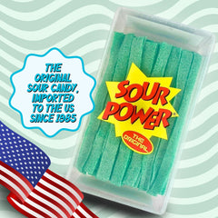 Sour Power open tub with included tongs ready for hygienic serving at events