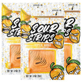 SOUR STRIPS front packaging mango showing resealable bags and bright branding for convenient freshness