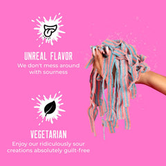 SOUR STRIPS open resealable bag displaying multiple strips for convenient freshness