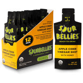 Sourbellies front box showing 12 pouches and label, clear product benefit visible