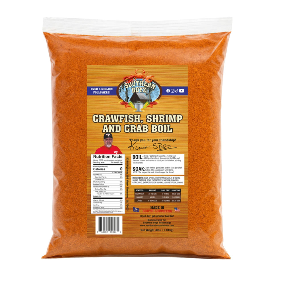 SBO SOUTHERN BOYZ front of 4 lb bag showing branding and usage benefits