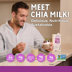 Blended fruit smoothie with SOW chia milk enhancing creaminess and fiber