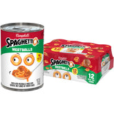 SpaghettiOs can front view showing brand and quick meal convenience