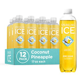 Sparkling Ice coconut pineapple front packaging showing 12-pack for stocking up