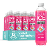 Sparkling Ice front packaging showing guava passionfruit vibrant branding and benefits