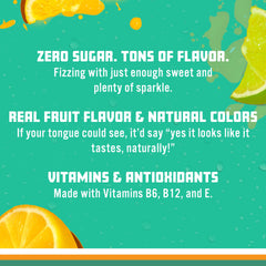 Sparkling Ice ingredient and vitamin list close-up showing B6 B12 E and antioxidant benefit