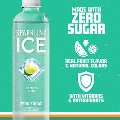 Sparkling Ice pouring into glass with bubbles visible, highlighting refreshing citrus taste