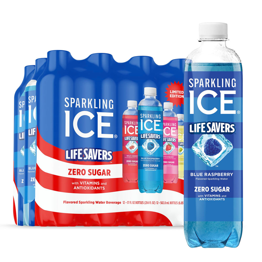Sparkling Ice front pack of LIFE SAVERS variety showing patriotic branding and refreshing look