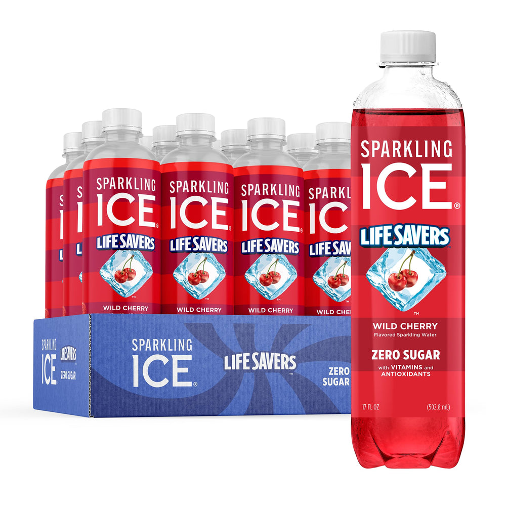 Sparkling Ice Wild Cherry front packaging showing bold label and flavor benefits