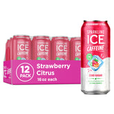 Sparkling Ice front packaging showing strawberry citrus flavor and benefits