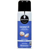 Spectrum coconut spray front packaging showing six cans and organic badge for convenience