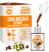 Spice Drop front bottle showing compact glass packaging and convenient dropper benefit