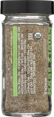 SPICELY jar top view with visible celery seeds and easy-access lid benefit