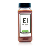 Spiceology front packaging of El Taco 18 oz showing label and bulk jar benefit