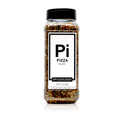 Spiceology front packaging showing 12 oz commercial container and vibrant herbs