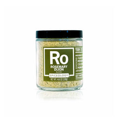 Spiceology jar front label showing rosemary Dijon seasoning and freshness