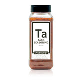 Spiceology front label jar showing product name and size, clear identification benefit