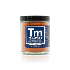 Spiceology Tomatador front label showing jar and brand for immediate purchase clarity