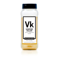 Spiceology Vampire Killer jar front view showing label and 16 oz size benefit