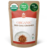 SPICY ORGANIC front packaging showing 16oz resealable pouch and bold color benefit