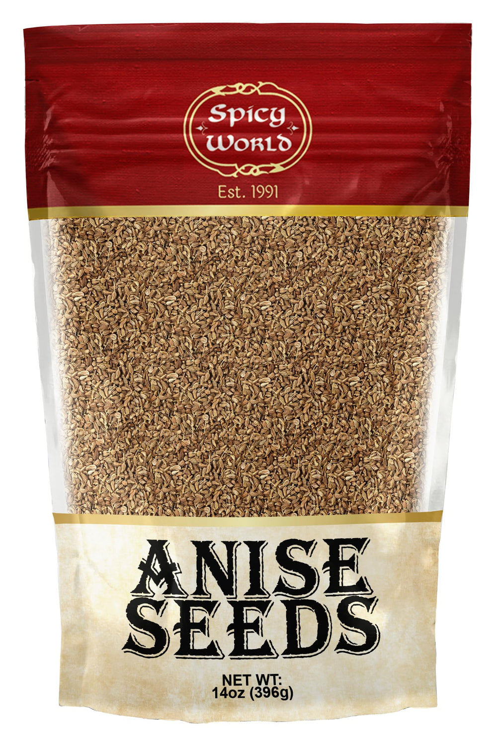 Spicy World front packaging showing 14 oz bag and brand for pantry convenience