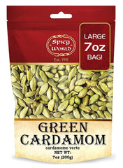 Spicy World front packaging showing 7 oz bag and label benefit freshness