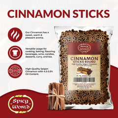 Spicy World opened bag revealing many sticks for cooking, baking, and crafts use