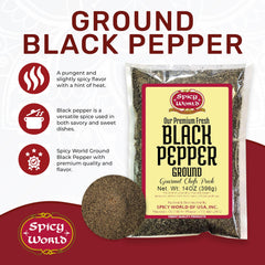 Spicy World close-up of ground black pepper texture highlighting aroma and balance