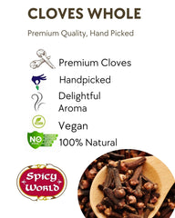 Spicy World close-up of whole clove buds, reveals texture and rich aromatic oils