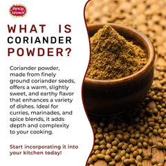 Measuring spoon of Spicy World coriander powder ready to add precise flavor