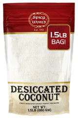 Spicy World front packaging showing 1.5 lb bag and clear label benefit freshness